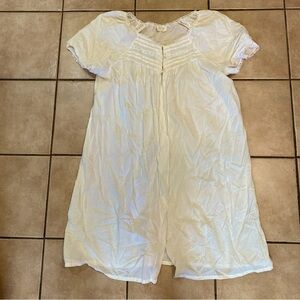 Vintage Sears Carriage Court Nightgown Made in the USA White w/ Baby Blue Ribbon